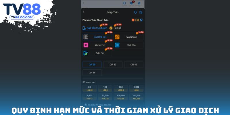 Quy định hạn mức và thời gian xử lý giao dịch
