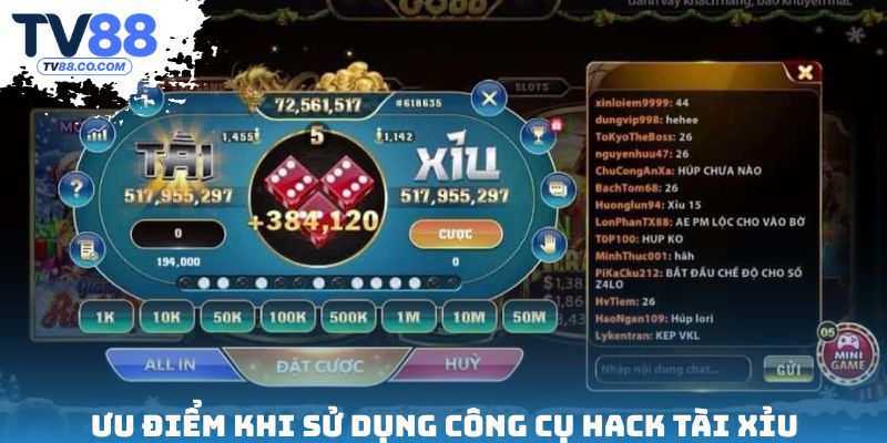 Ưu điểm khi sử dụng công cụ hack tài xỉu